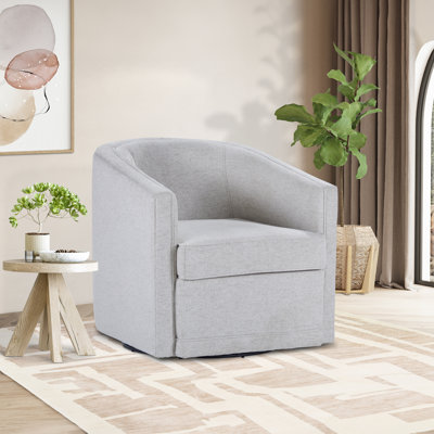 Fauteuil d'appoint pivotant en tissu de polyester Sadat