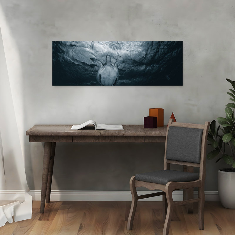 «Graceful Ocean Turtle» Peaceful Tranquil Contemporary, H 36 po x l 12 po