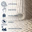 Tapis ivoire épais en jute tissé à la main Ehmann-631205846