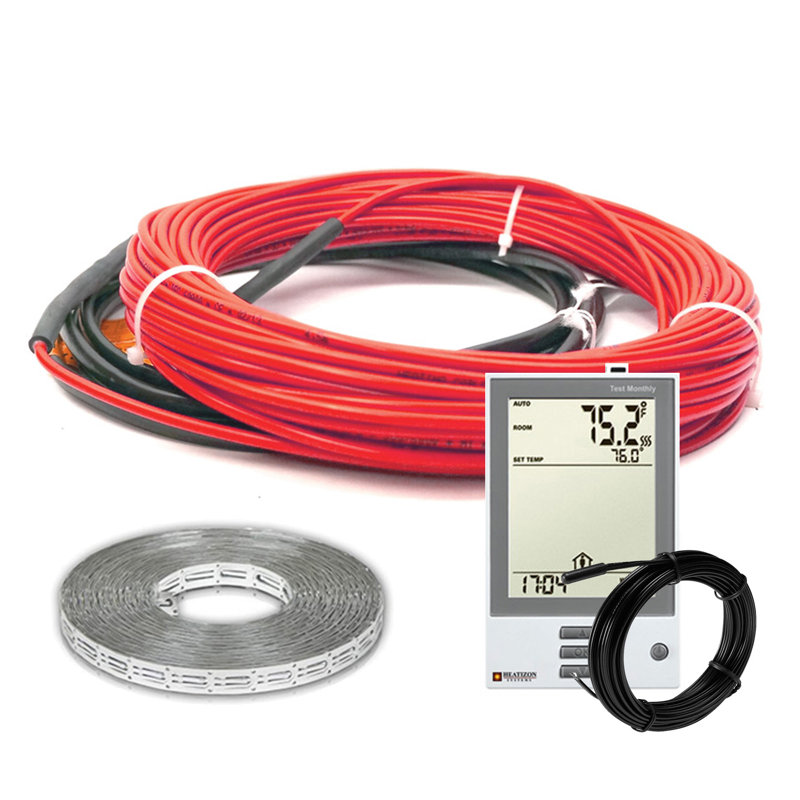 0.25'' W 120 Volt Underfloor Heating System Kit with Programmable Thermostat, 154 ft.