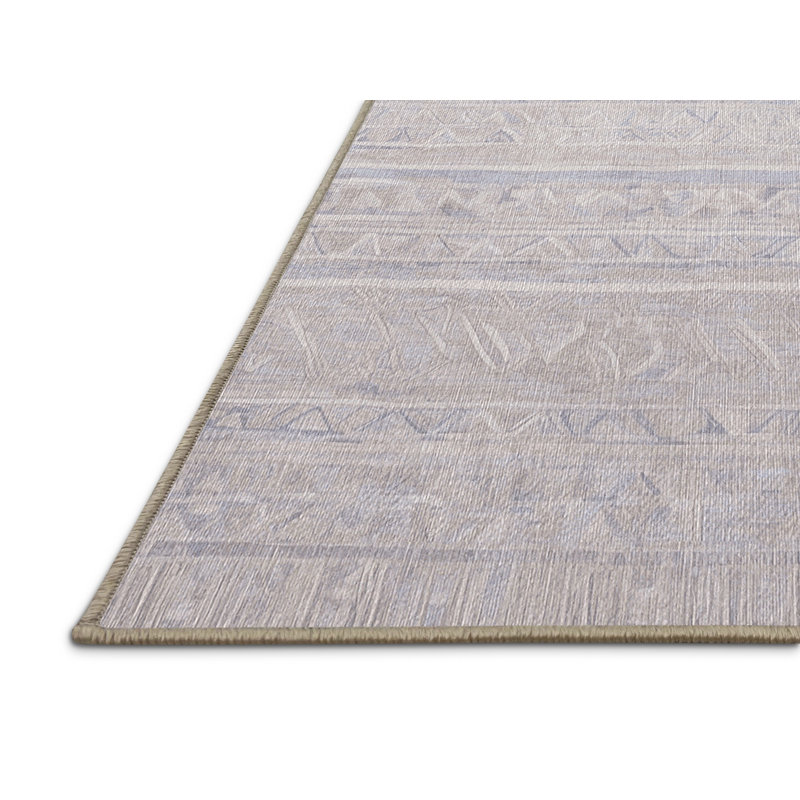 Machine Washable Beige Area Rug, Square 7'