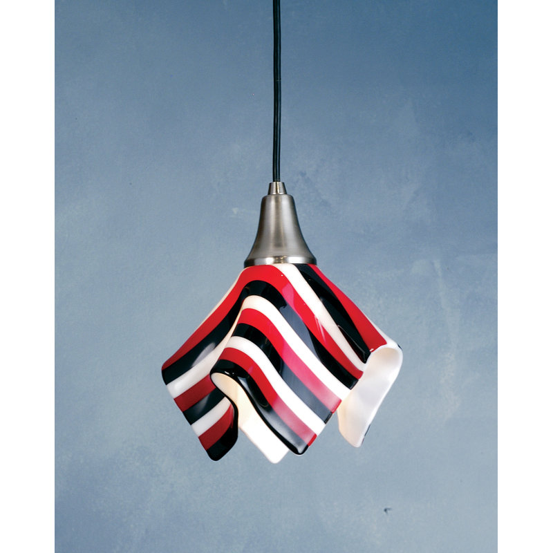 Metro Fusion 1 - Light Pendant, Hot Red/Pitch Black/Pristine White, Brushed Nickel