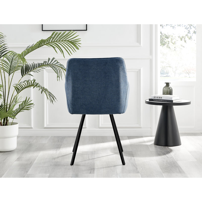 Adler 4 - Person Dining Set, Blue/Black