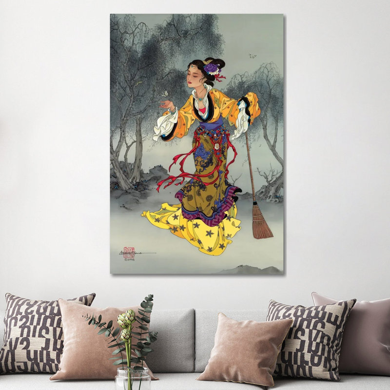 White Butterfly - Painting on Canvas, 152.5 cm H x 101.5 cm W x 3.175 cm D, Wrapped Canvas