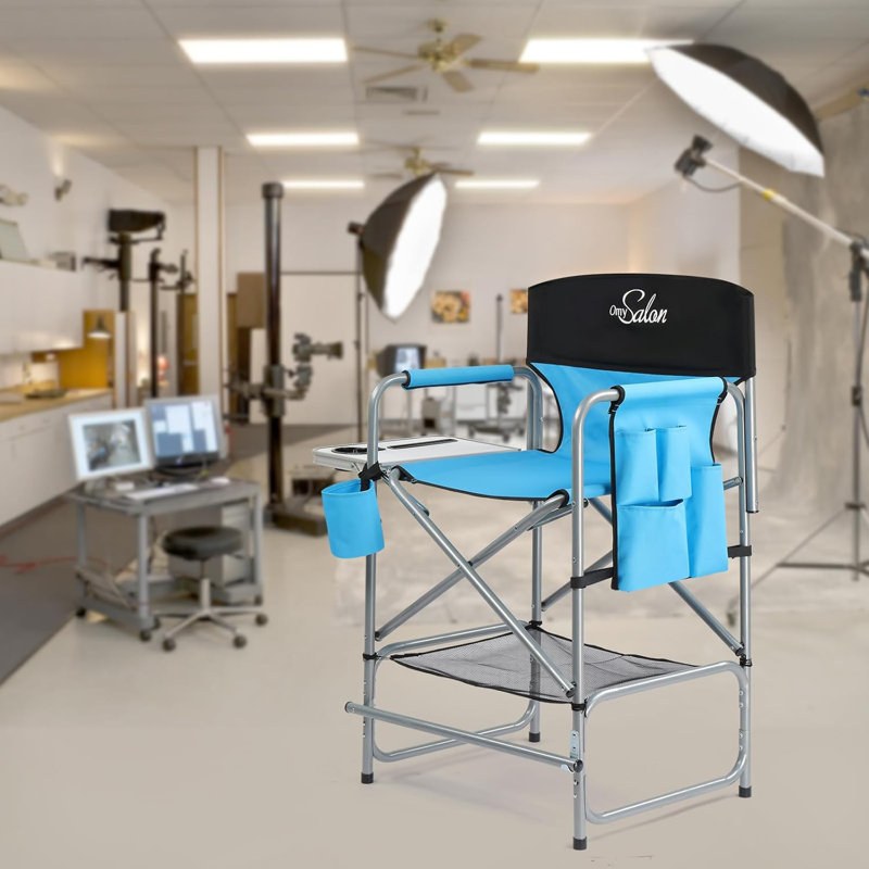 Chaise de réalisateur pliante portative 42 "avec table d'appoint rétractable