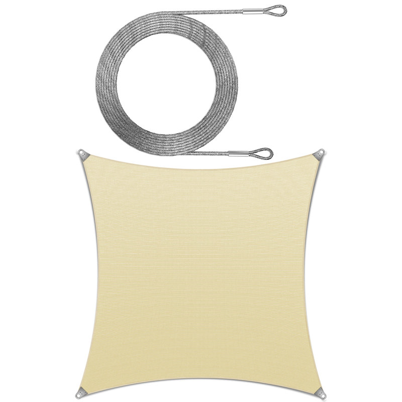 Toile d'ombrage carrée, Beige, 16 pi x 16 pi