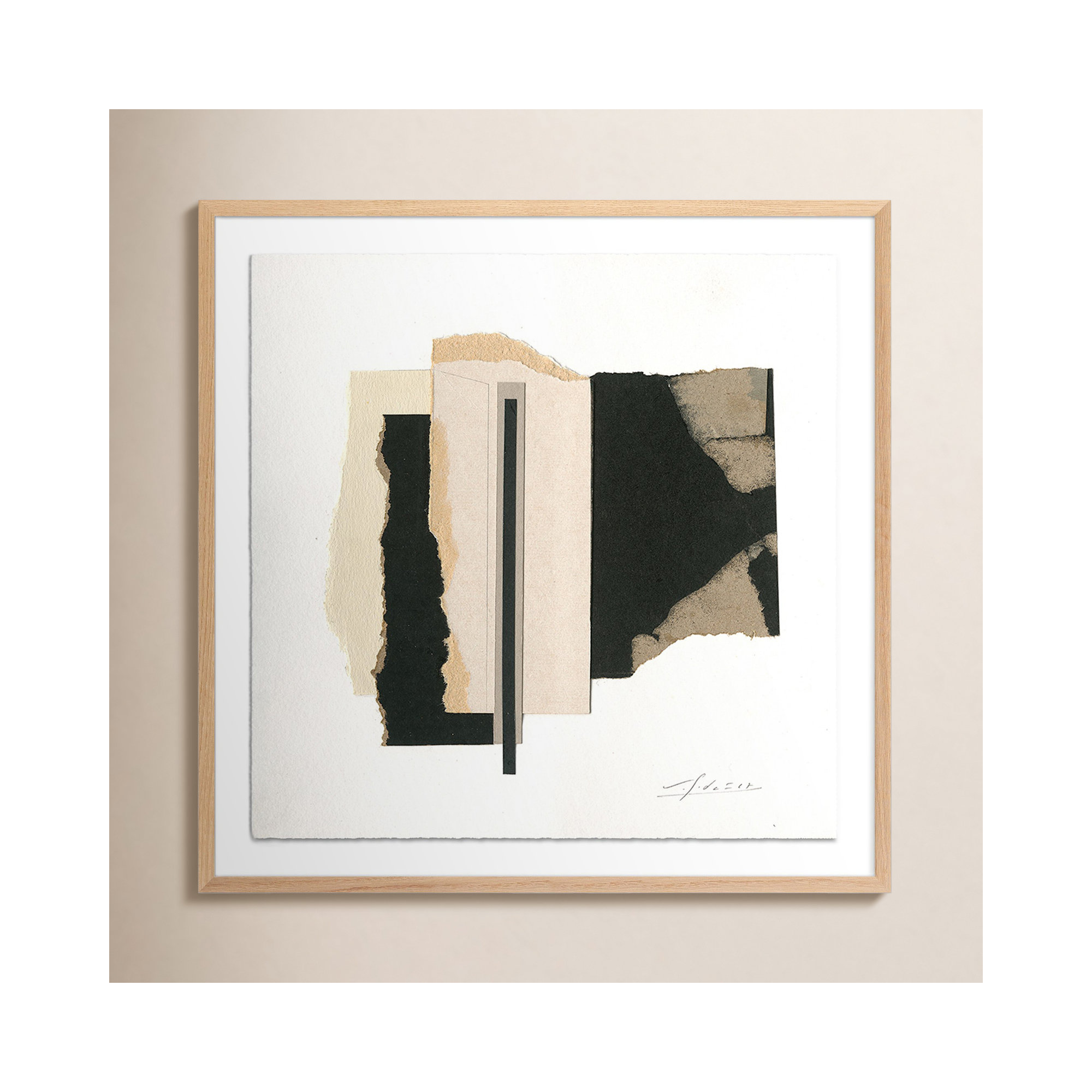 No. 6 by Valeria Sidanez, White Oak Framed, 32" H x 32" W