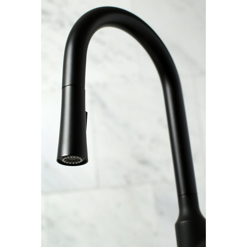 Kingston Brass Kaiser Single-Handle Pull-Down Kitchen Faucet, Brushed Brass