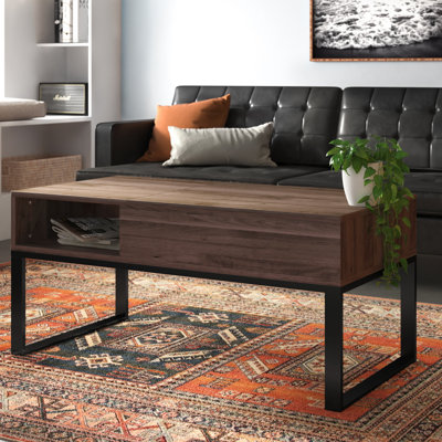 Table basse à plateau relevable avec rangement
