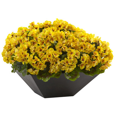 15 po Géranium avec jardinière noire résistante aux rayons UV (intérieur / extérieur)