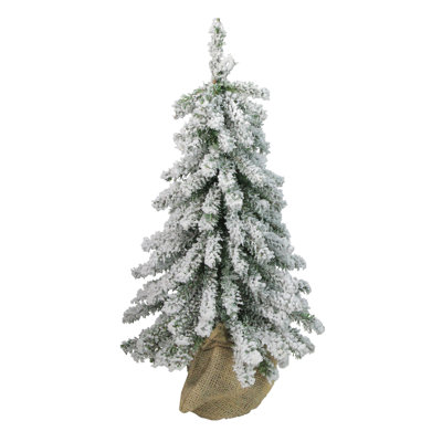Mini arbre de Noël artificiel en pot en flocage Downswept