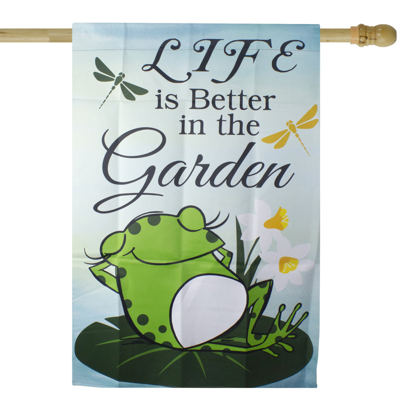 Drapeau de maison d'extérieur Life is Better in the Garden, H 40 po x l 28 po