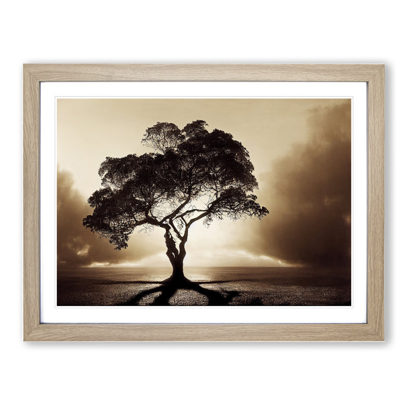 Otherworldly Tree - Framed Print, 46cm H x 64cm W x 2cm D, Oak