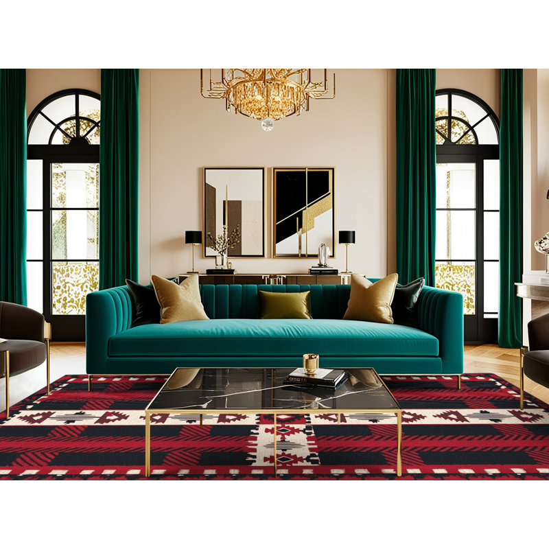  Tapis lavable Buffalo Check Southwestern, Rectangle de 5 pi x 8 pi