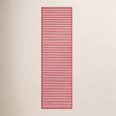 Adrienne Red Striped Indoor Outdoor Rug