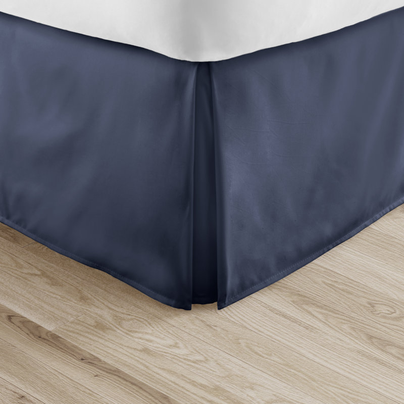 Light Gray Twin Cotton Polyester Pleated Bed Skirt