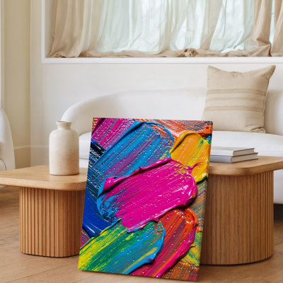 Canvas Create An Abstract Painting Filled With Vibrant Colors Featuring Bold Wall Art Strokes And Splashes Of Paint In A Chaotic Yet Canvas Wall Art