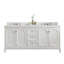 Bernardo Queen 72" Sink Carrara Quartz Countertop Bath Vanity with Faucet-358066331-358067045