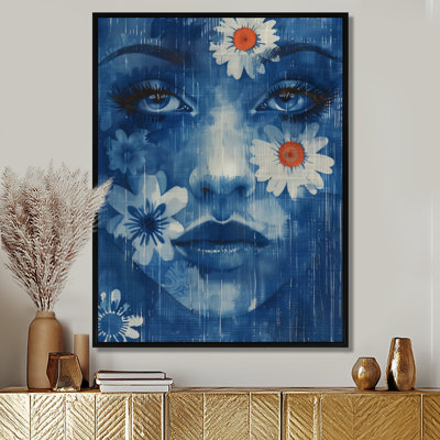 «Blue Boho Woman Portrait II - Woman Boho», reproduction d'art