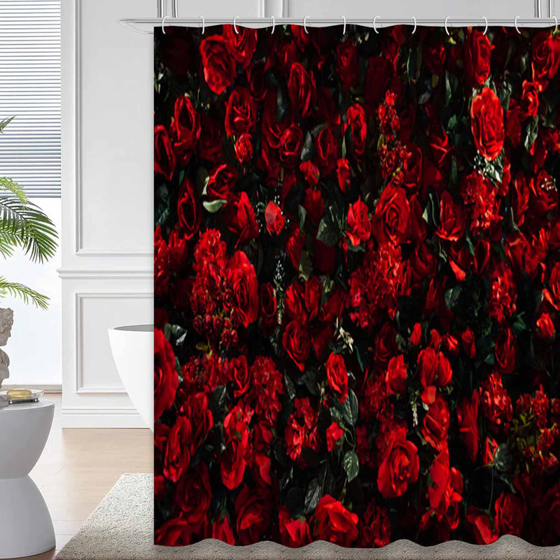 Bouquet de fleurs rouges avec 12 crochets, L 72 po x l 78 po