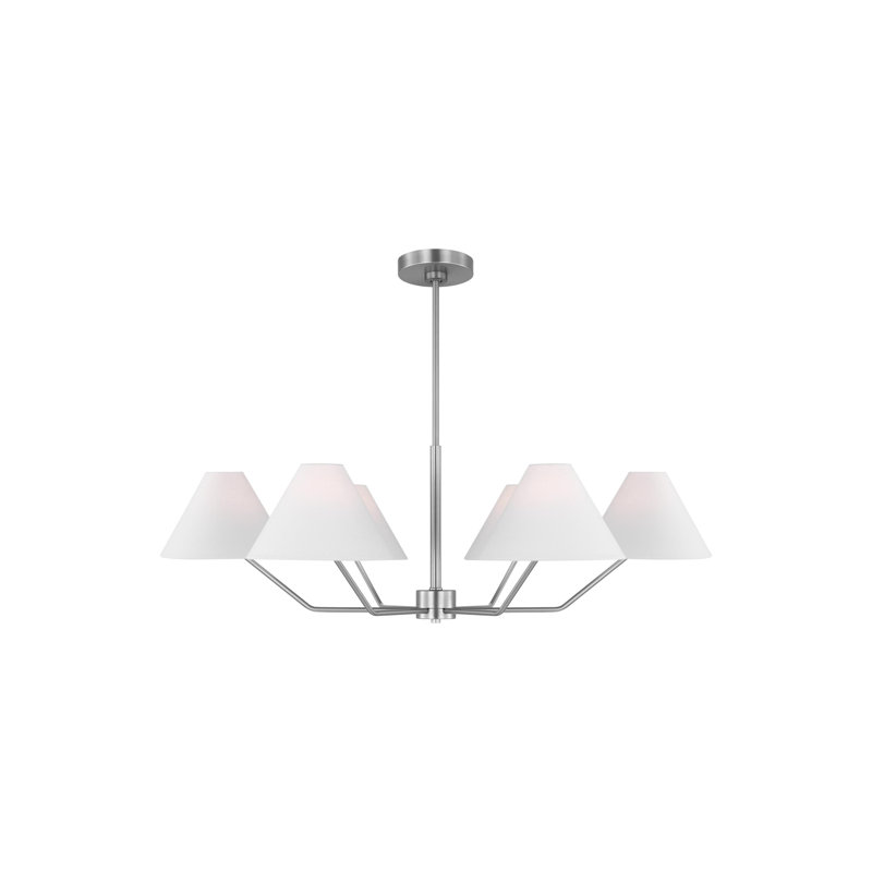 Grand lustre 6 lumières Reggie, Acier brossé