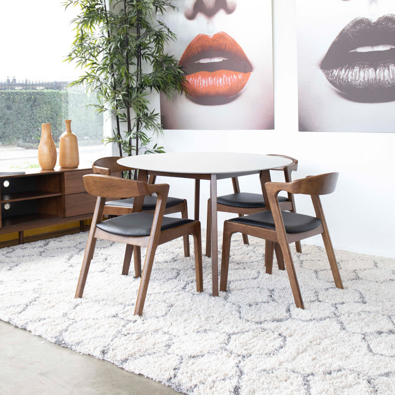 Ensemble repas pour 4 personnes Ellisville Alregg, Blanc, Noir