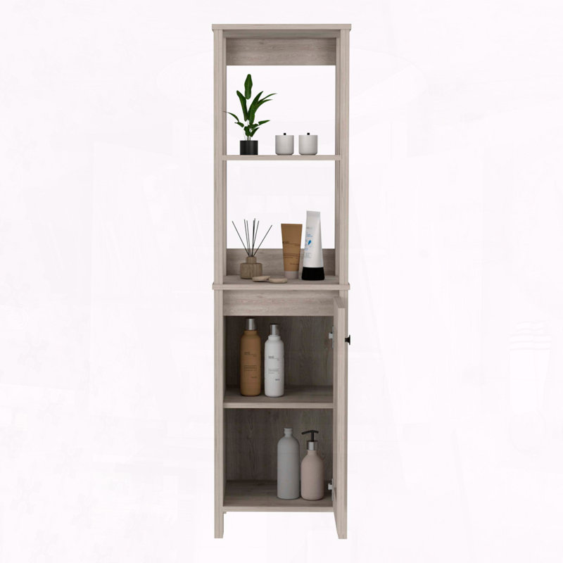 Armoire à linge à 4 tablettes, Gris