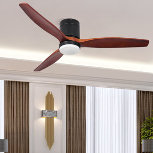 Arihaan 3 - Blade LED Smart Flush Mount Ceiling Fan with Light Kit Included