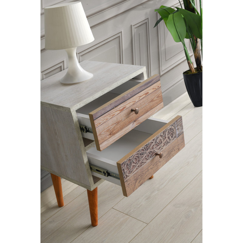 Elliana 40cm W Manufactured Wood Bedside Table