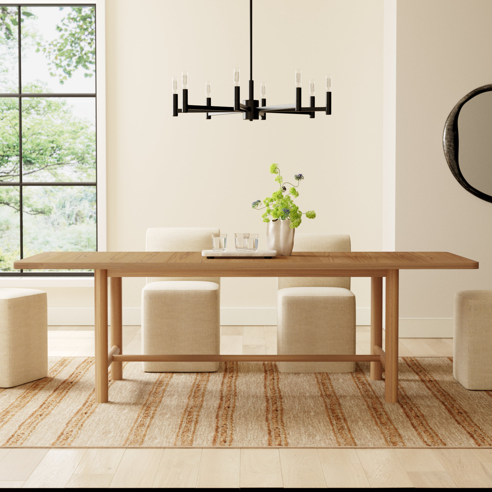 Kaplan 76" Extendable Dining Table, Natural