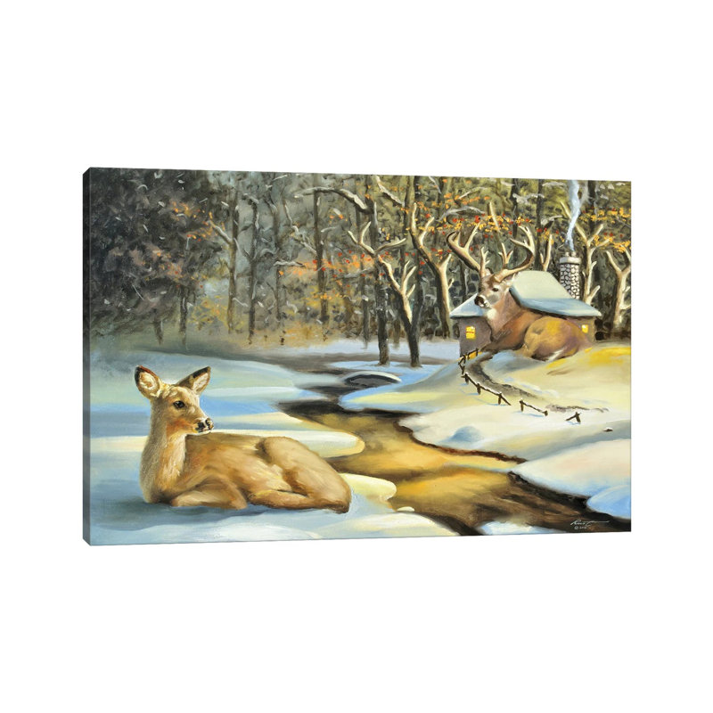 Deer Cabin Illusion by D. "Rusty" Rust - Gallery-Wrapped Canvas Giclée on Canvas, Canvas, 66.04 cm H x 45.72 cm W x 1.91 cm D