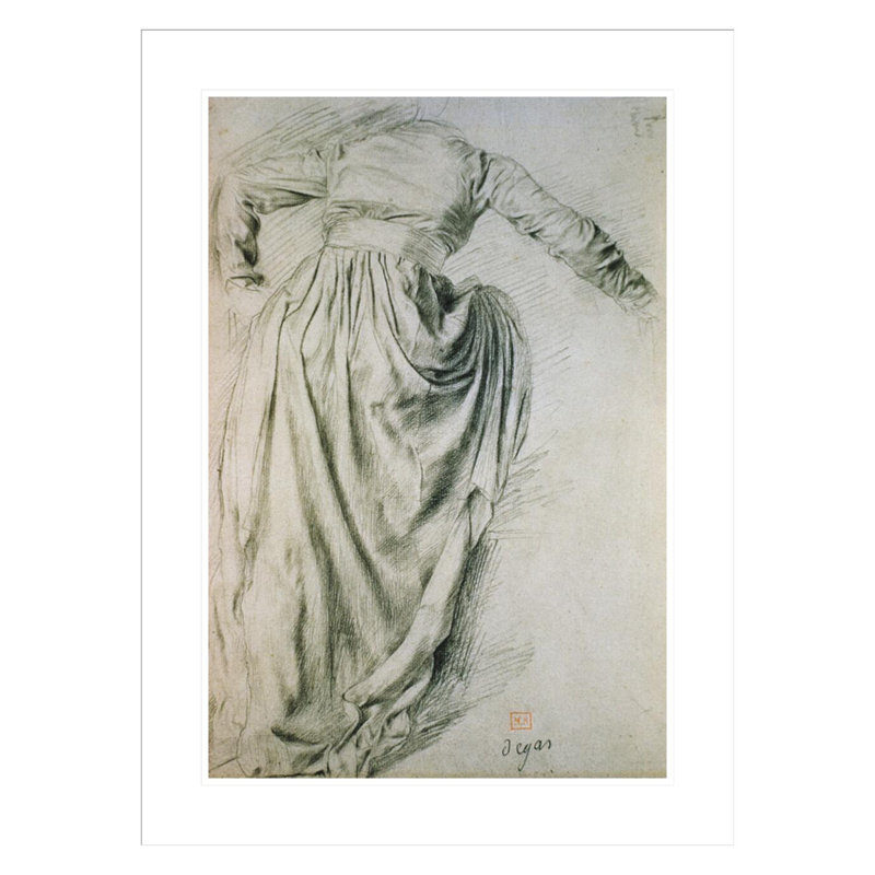 Étude d'une femme drapée par Edgar Degas, H 29,5 po x l 21,97 po