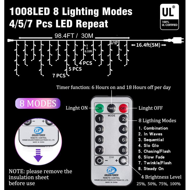 1008 - Bulb 1180.8'' Plug-in Fairy String Light