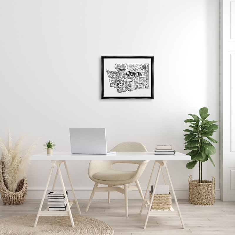 Impression sur toile par Washington, Cadre flottant noir de jais, H 17 po x l 21 po x P 1,7 po