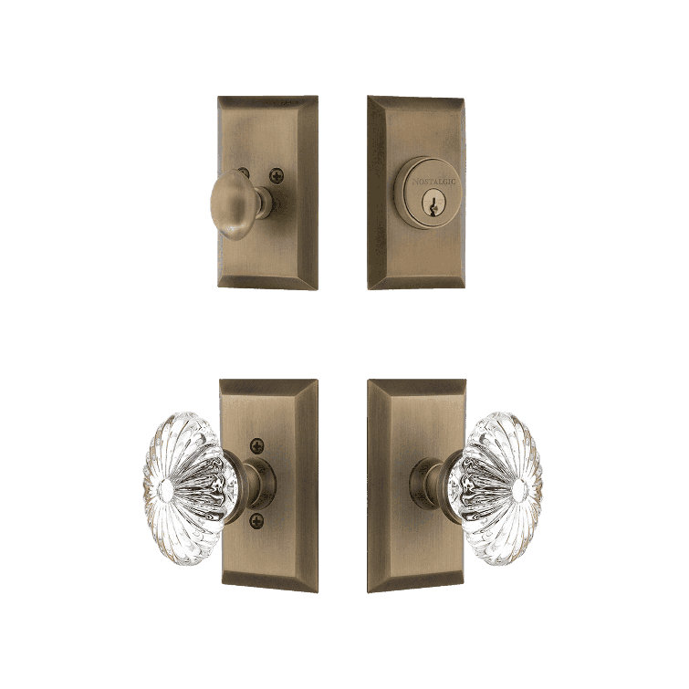 Nostalgic Warehouse Studio Entry Set with Oval Fluted Crystal