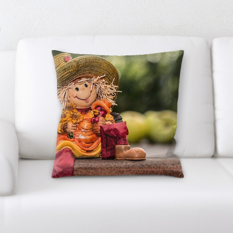 Coussin de fille à ferme