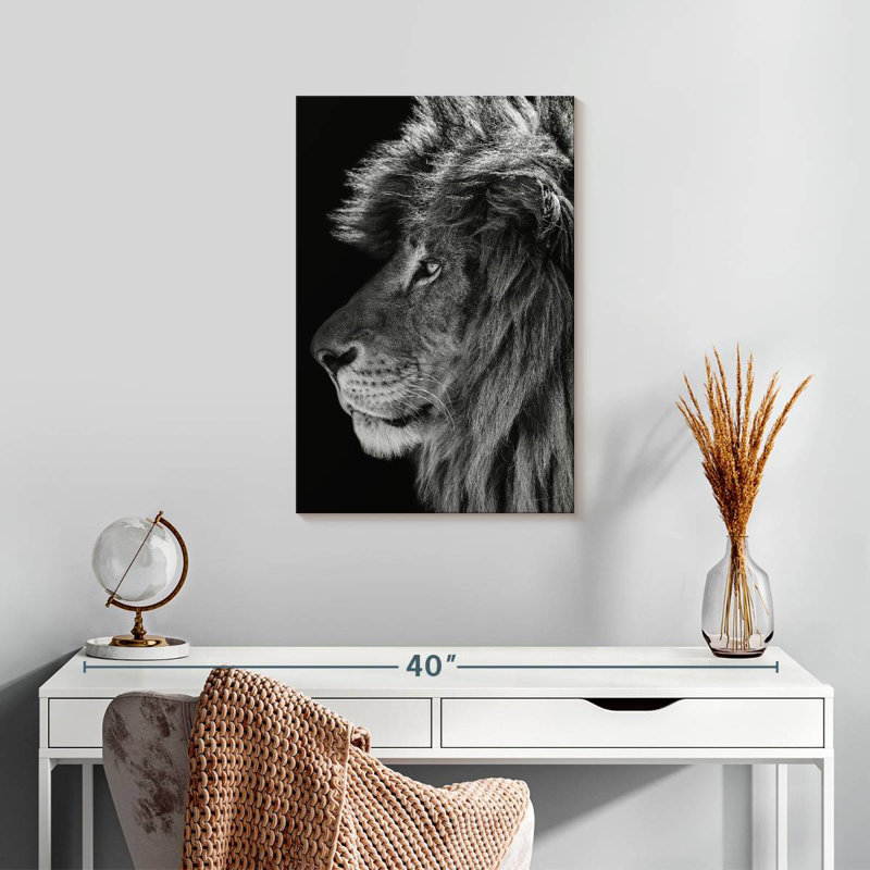 Brampt Lion Side Profile, 24" H x 16" W