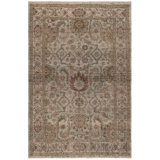 Oriental Hand-Knotted Wool Ivory / Ivory Area Rug
