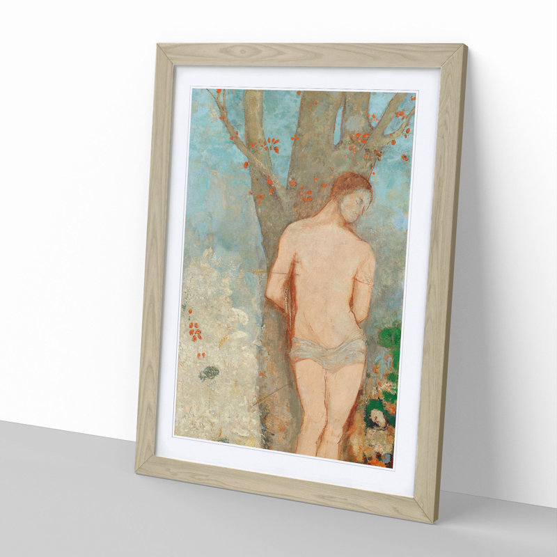 Saint Sebastian by Odilon Redon - Picture Frame Painting, 36cm H x 27cm W x 2cm D, Oak Framed