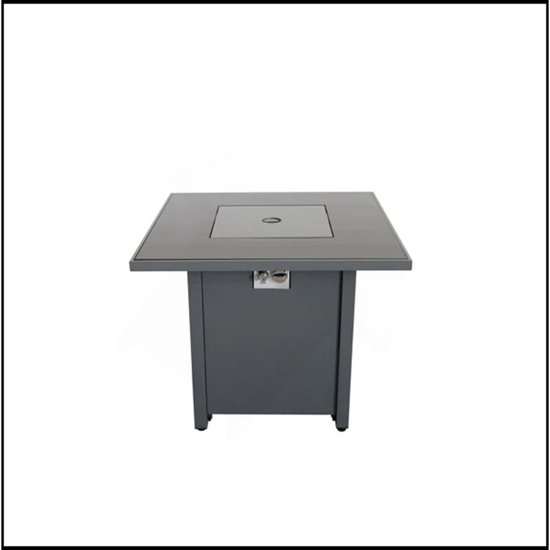 25'' H X 30'' W Steel Outdoor Fire Pit Table With Lid