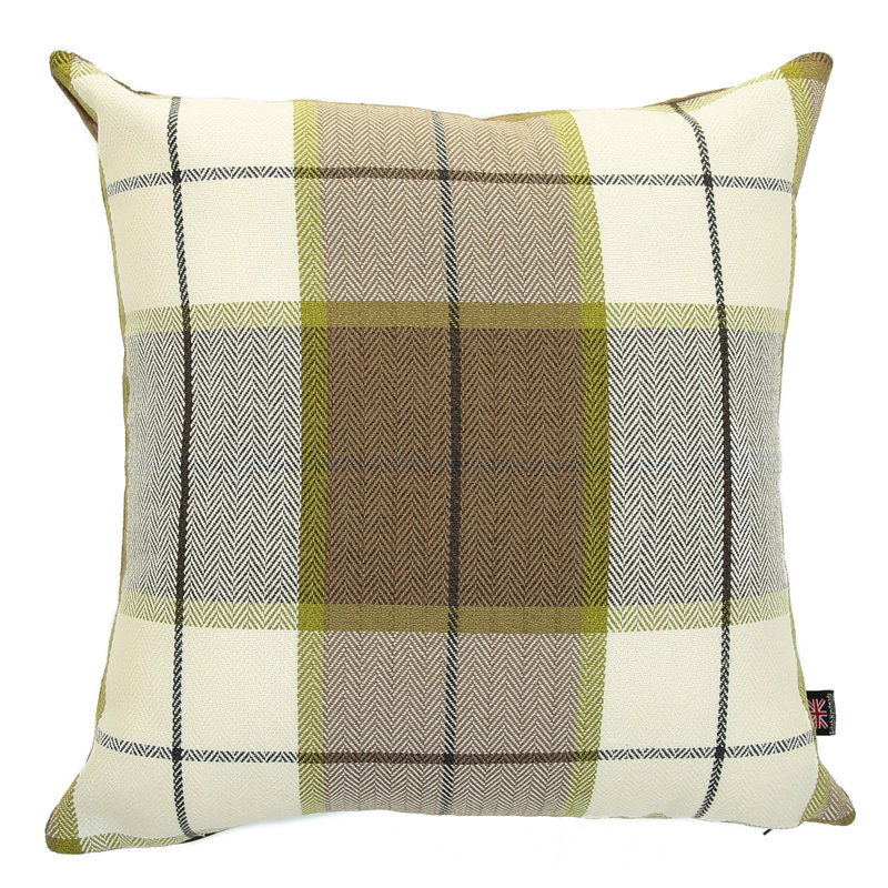 Chaisson Plaid Rectangular Throw Cushion, Green, 43cm x 43cm