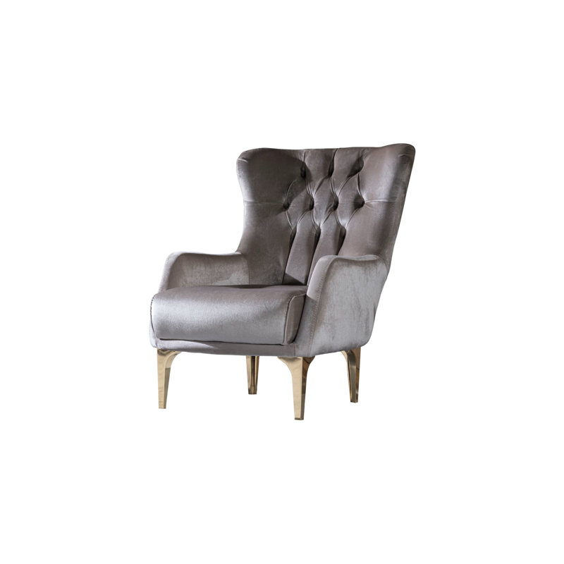 Siège taupe tendance pour le salon - Revêtement de chaise berçante de style moderne avec structure en bois et revêtement souple