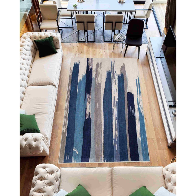 Nyeim Machine Washable Living Room Rug Design 7702 - 5X8 (5'2"X7'5"), Grey