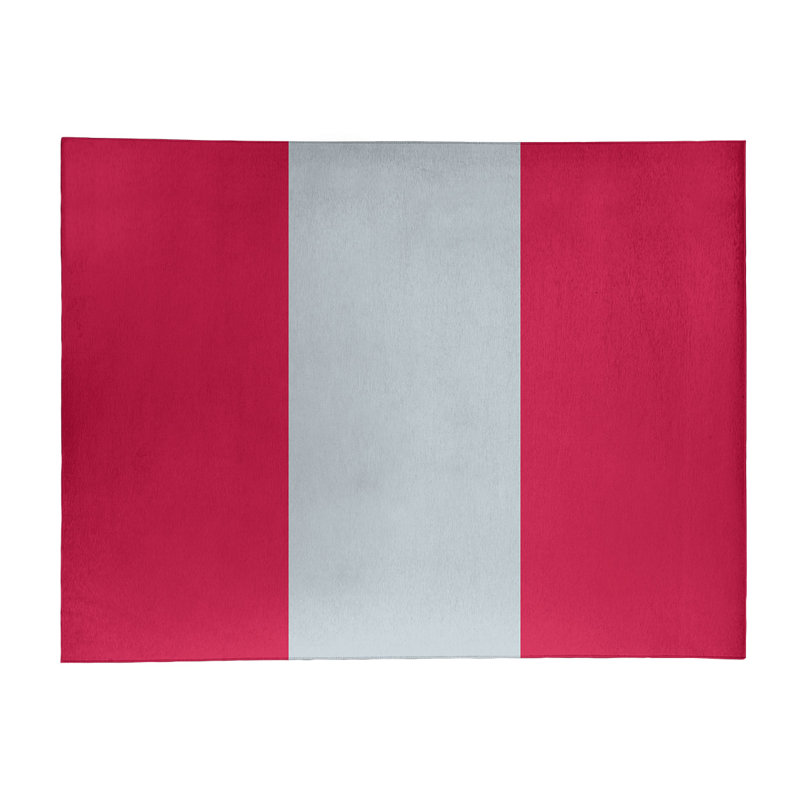 Tapis rouge rayé/argenté, Rectangle 9 pi x 12 pi