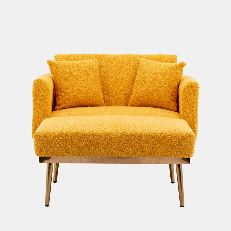 Hinderike Upholstered Accent Chair, Mustard Teddy