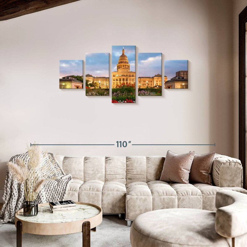 Blooming Texas State Capitol, H 34 po x l 74 po