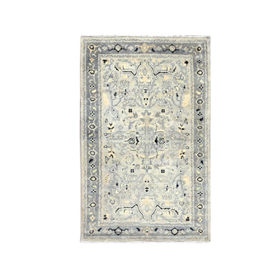 3'0" x 4'10" New Hand Knotted Grey Wool Rectangle Oriental Rug - MOA10286390