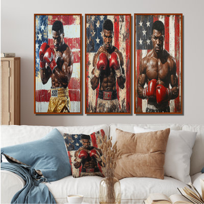 Rouge et blanc Sport Boxing Apollo Creed I - Collection d'art mural de boxe sportive