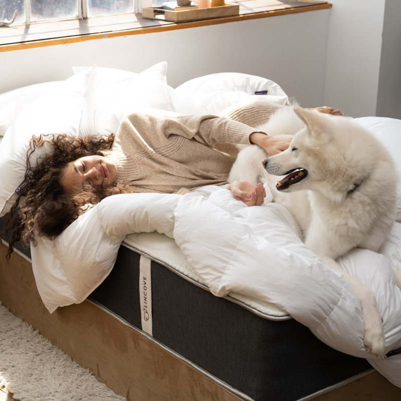 Matelas à ressorts hybride et en mousse à mémoire de forme 12 po Lincove - mi-ferme, support adaptatif, soulagement de la pression