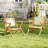 Teak Wood Patio Chair w/Webbing Seat & Backrest Mid-century Accent Chair